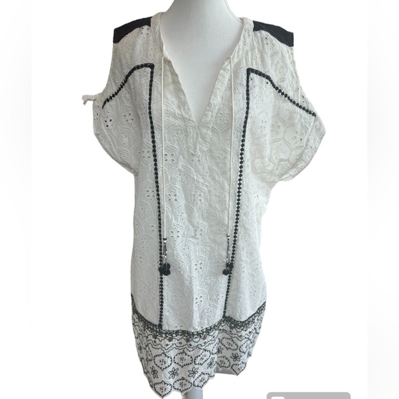 Anthropologie Hemant & Nandita Aditya White Embroidered Dress Size M - Picture 2 of 16